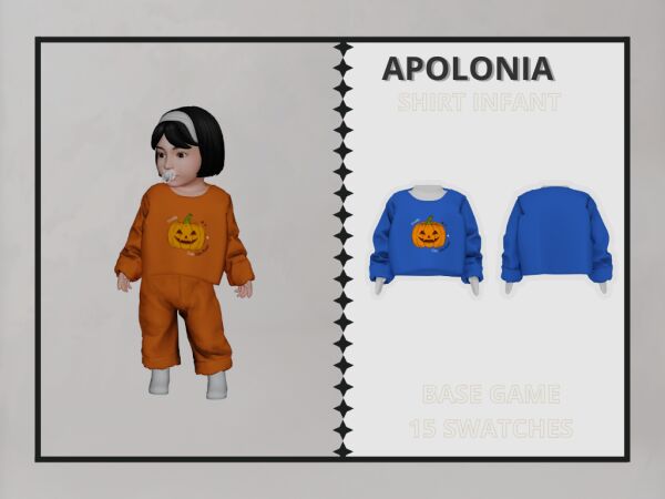Apolonia - Shirt for Infants 1 Apolonia – Shirt for Infants Sims 4 CC