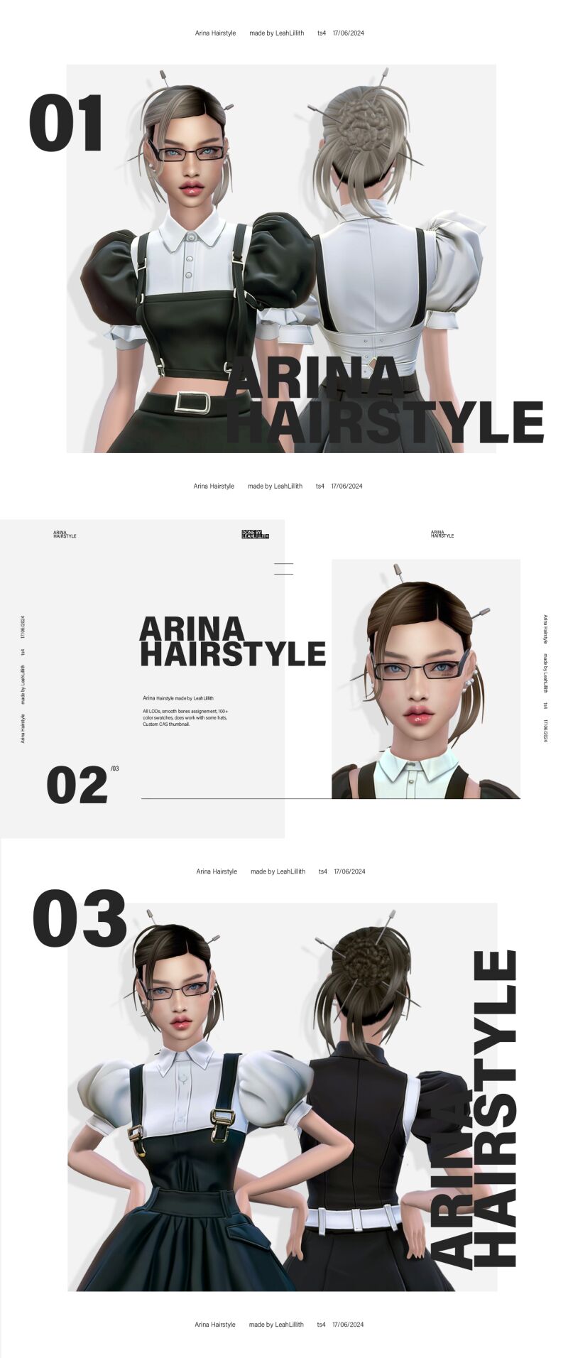 Arina Hairstyle Maxis Match by Leahlillith 2 sims 4 cc arina hairstyle maxis match by leahlillith 2