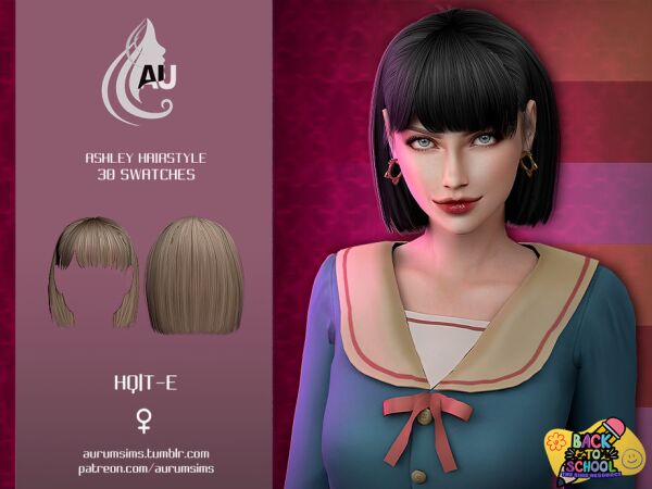 Ashley - Stunning Short Hairstyle 1 Ashley – Stunning Short Hairstyle Sims 4 CC
