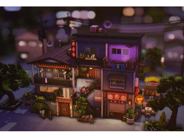 Stunning Asian Townhouse in Mt. Komorebi 1 Stunning Asian Townhouse in Mt. Komorebi Sims 4 CC