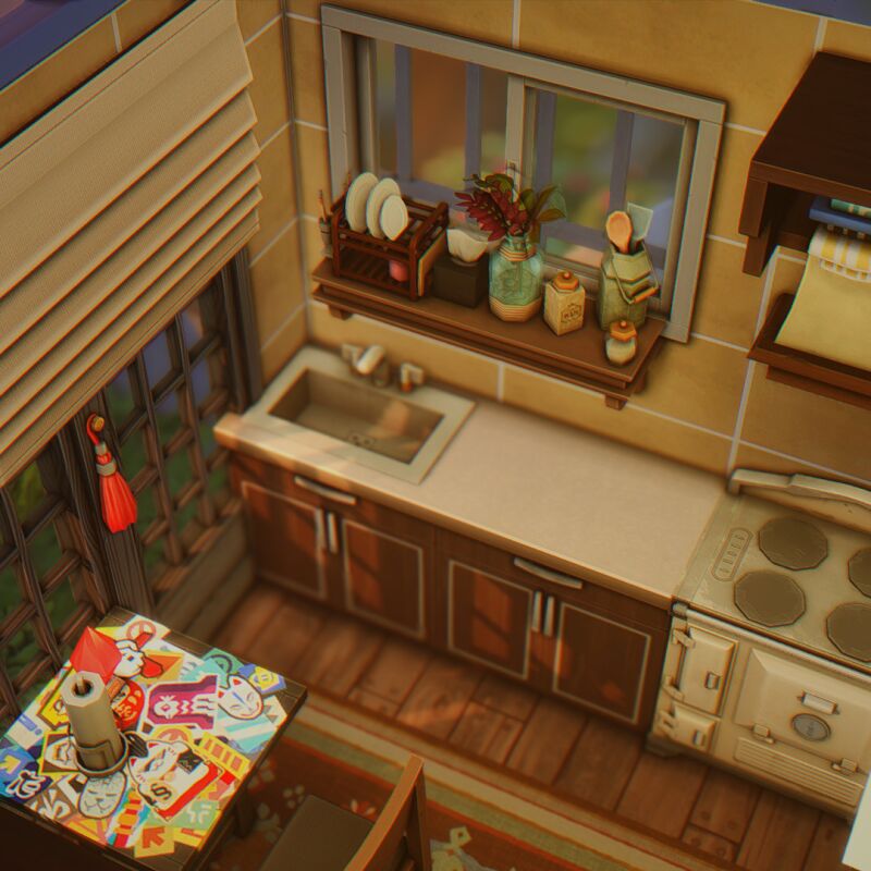 Stunning Asian Townhouse in Mt. Komorebi 8 sims 4 cc asian townhouse by lollisimsi 4