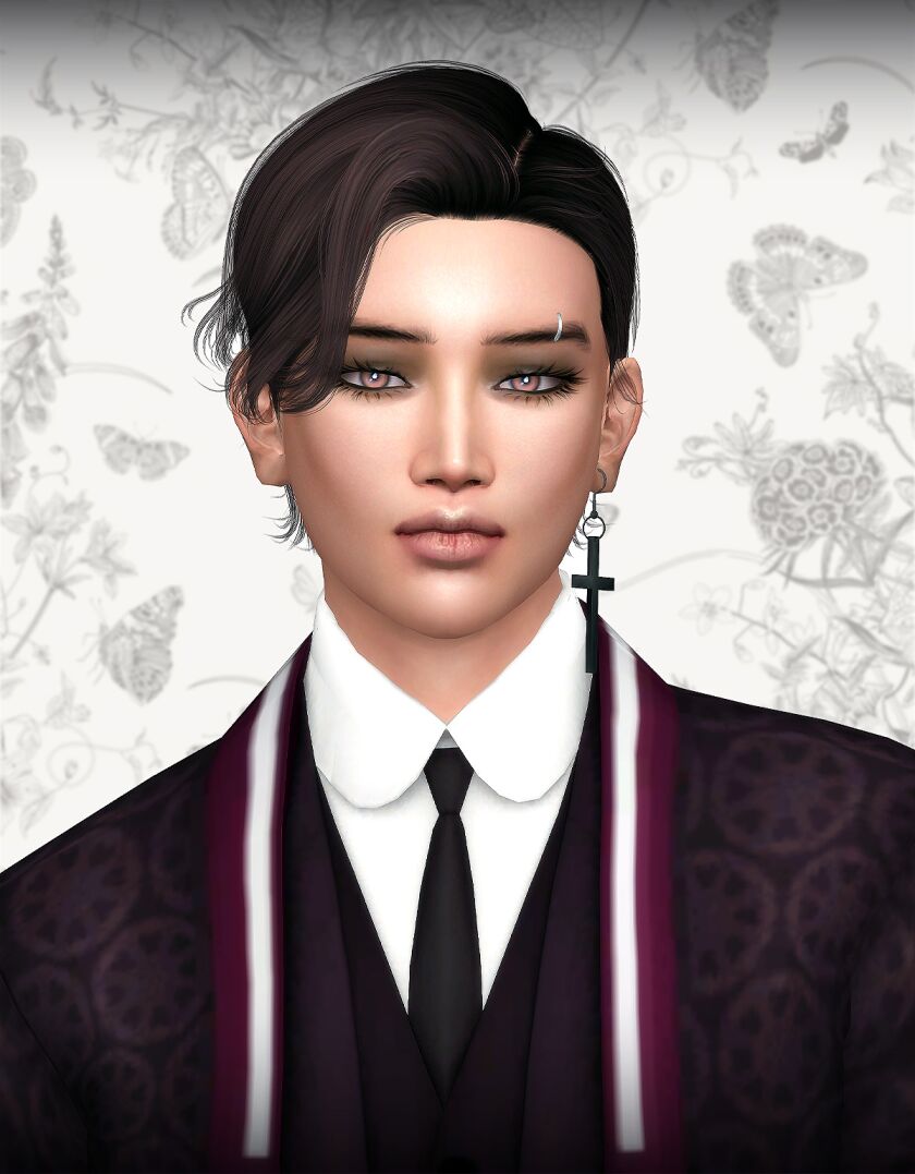 Stylish Dark Academia Hairstyle for Sims 4 1 Stylish Dark Academia Hairstyle for Sims 4 Sims 4 CC