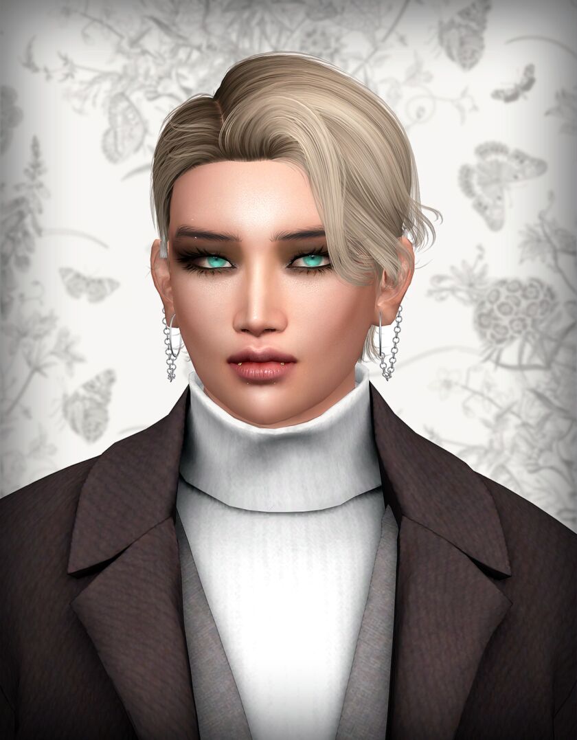 Stylish Dark Academia Hairstyle for Sims 4 4 sims 4 cc aurummusiks cozy studies dark academia 2