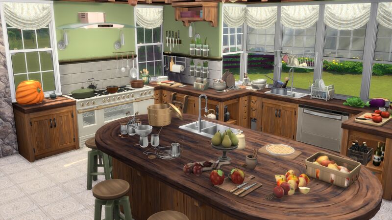 Autumn Harvest Kitchen - A Seasonal Delight 5 sims 4 cc autumn harvest kitchen by simsclutterchaos 2