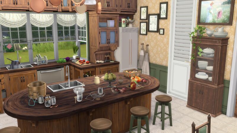Autumn Harvest Kitchen - A Seasonal Delight 6 sims 4 cc autumn harvest kitchen by simsclutterchaos 3