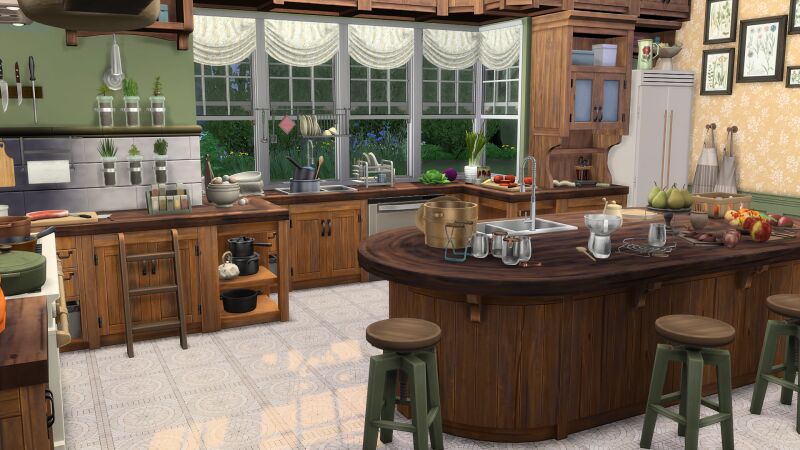 Autumn Harvest Kitchen - A Seasonal Delight 2 sims 4 cc autumn harvest kitchen by simsclutterchaos 5