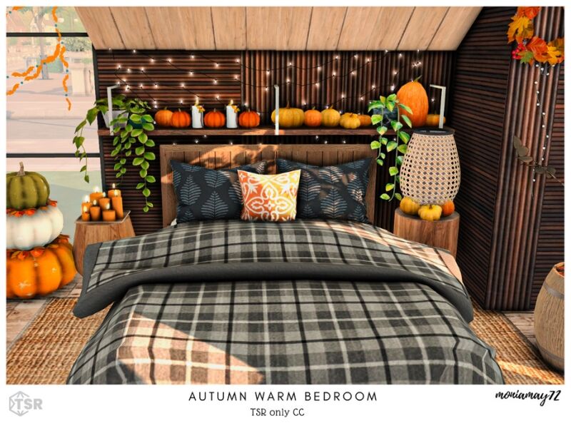 Cozy Autumn Bedroom Design 4 sims 4 cc autumn warm bedroom 2
