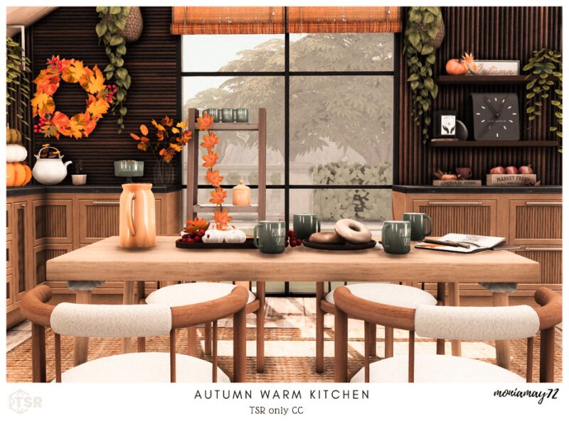 Cozy Autumn Kitchen CC for Sims 5 sims 4 cc autumn warm kitchen tsr only cc by moniamay72 2