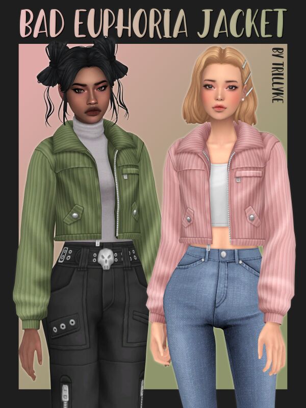 BAD Euphoria Jacket By Trillyke 1 BAD Euphoria Jacket By Trillyke Sims 4 CC