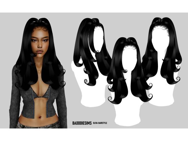 Badddiesims | Oliva Hairstyle 1 Badddiesims | Oliva Hairstyle Sims 4 CC