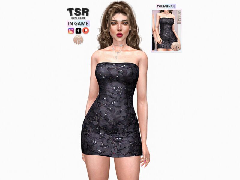 Stylish Bandeau Dress BD1381 2 sims 4 cc bandeau dress bd1381 by busra tr 2