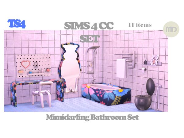 Stylish Bathroom Set by MimiDarling 1 Stylish Bathroom Set by MimiDarling Sims 4 CC