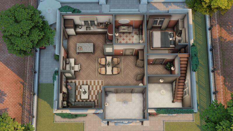 Stunning Red Townhouse by Bojanasimsyt 3 sims 4 cc beautiful red townhouse by bojanasimsyt 2