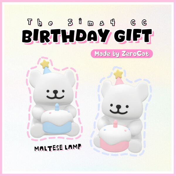 🎁 Birthday Gift | Maltese Lamp by Zerocatsims 1 🎁 Birthday Gift | Maltese Lamp by Zerocatsims Sims 4 CC