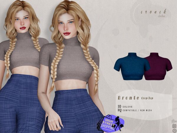 Bronte SET - Chic Crop Top for The Sims 1 Bronte SET – Chic Crop Top for The Sims Sims 4 CC