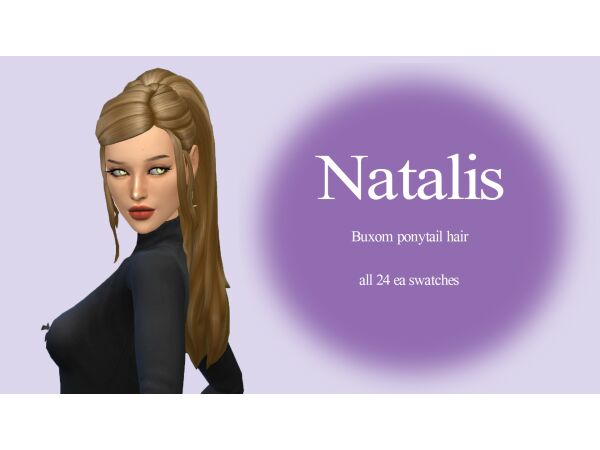 Buxom Ponytail Hair By Natalis 1 Buxom Ponytail Hair By Natalis Sims 4 CC