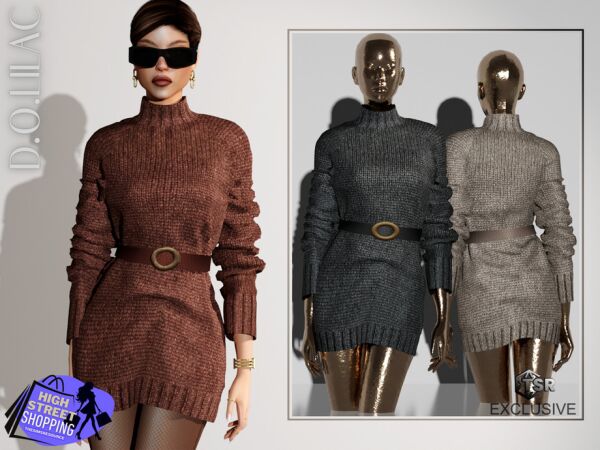 Stylish Cashmere Turtleneck Mini Dress 1 Stylish Cashmere Turtleneck Mini Dress Sims 4 CC