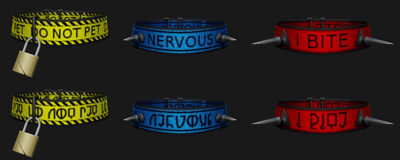 Caution Collars by Saruin 2 sims 4 cc caution collars by saruin 2