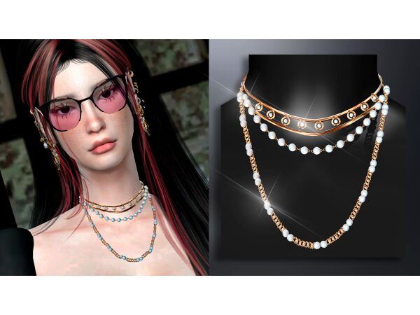 Celeste Necklace Set by Mydarling20 1 Celeste Necklace Set by Mydarling20 Sims 4 CC