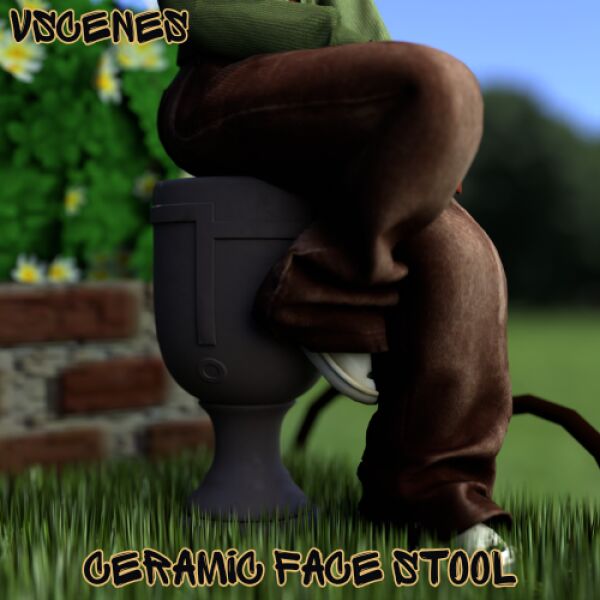 Ceramic Face Stool: A Unique Blender Mesh 1 Ceramic Face Stool: A Unique Blender Mesh Sims 4 CC