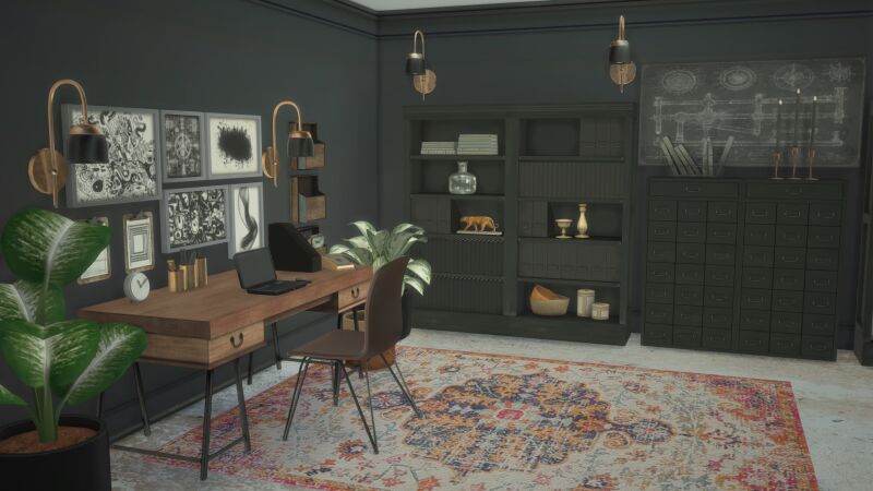 Stylish Chalk Office by Simspaces 2 sims 4 cc chalk office by simspaces 2