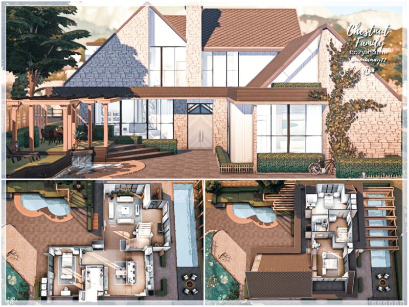 Chestnut Family Home: No CC Creation 5 sims 4 cc chestnut family home no cc by moniamay72 3