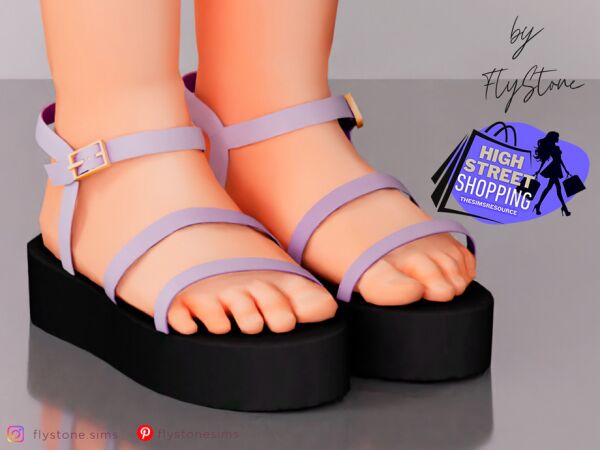 Child High Sandals With Buckle By Flystone 1 Child High Sandals With Buckle By Flystone Sims 4 CC