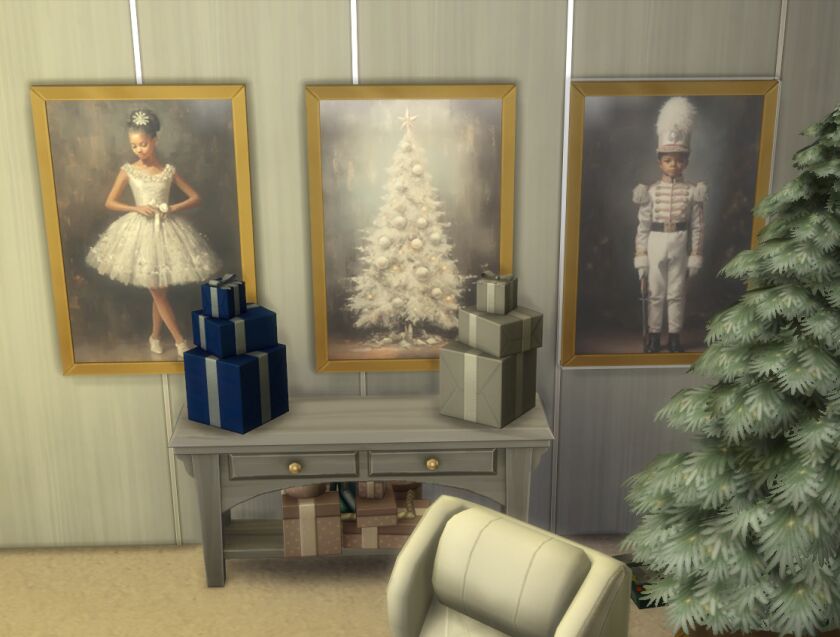 Christmas Nutcracker White Attire Bundle Framed 1 Christmas Nutcracker White Attire Bundle Framed Sims 4 CC