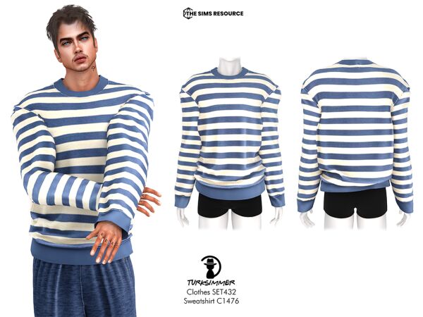 Stylish Sweatshirt and Sweatpants Set by Turksimmer 1 Stylish Sweatshirt and Sweatpants Set by Turksimmer Sims 4 CC