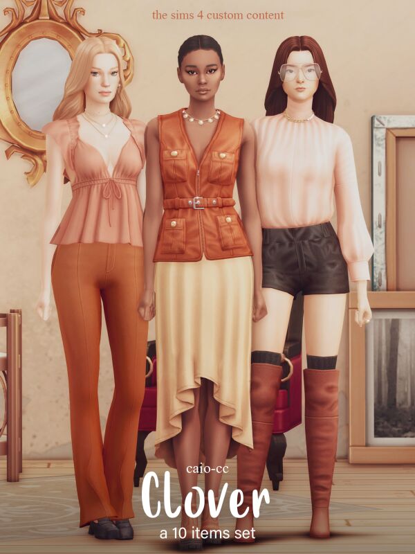 Clover: A 10 Items Set by Caio CC 1 Clover: A 10 Items Set by Caio CC Sims 4 CC