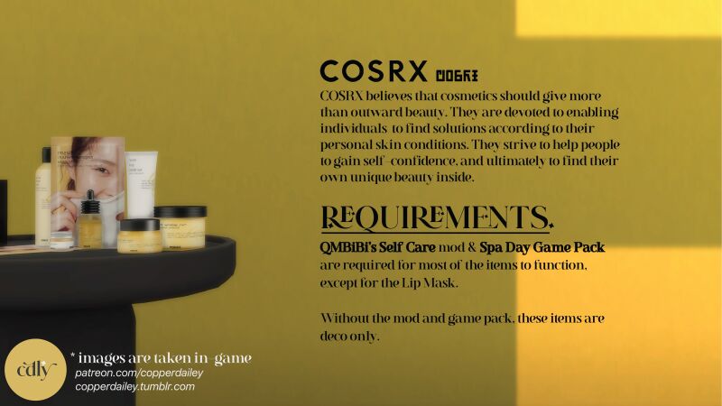 Cosrx - The Propolis Series 6 sims 4 cc cosrx the propolis series by copperdailey 3