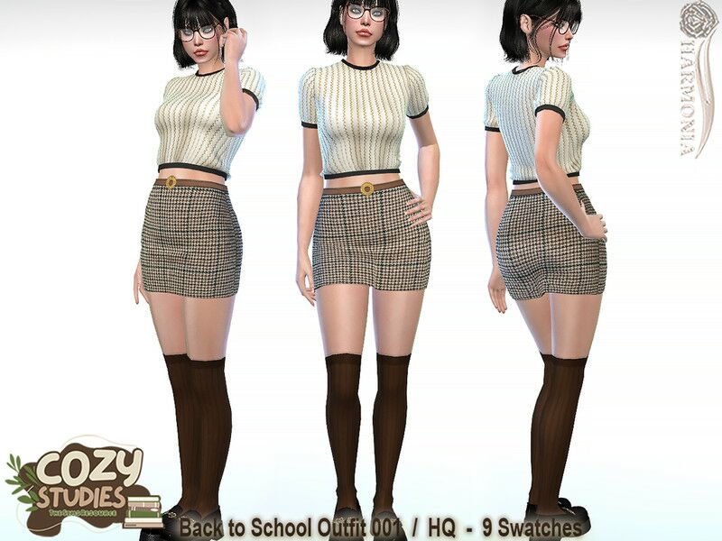 Cozy Studies – Back To School Outfit 001 1 Cozy Studies – Back To School Outfit 001 Sims 4 CC