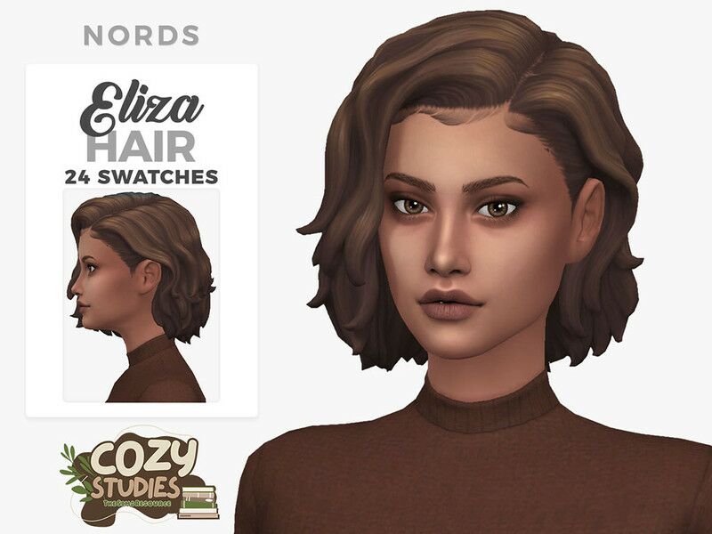 Cozy Studies - Eliza Hair for Female Sims 1 Cozy Studies – Eliza Hair for Female Sims Sims 4 CC