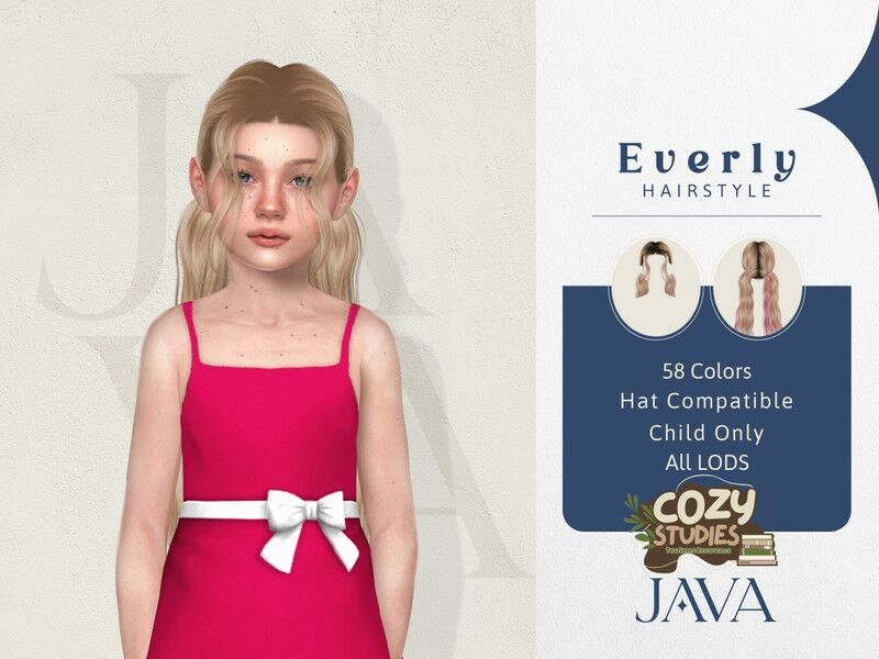 Cozy Studies – Everly (Child Hairstyle) 1 Cozy Studies – Everly (Child Hairstyle) Sims 4 CC