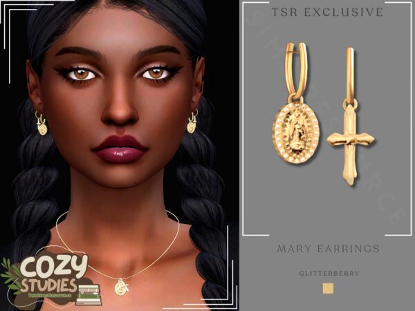Charming Mary Earrings for Sims 1 Charming Mary Earrings for Sims Sims 4 CC