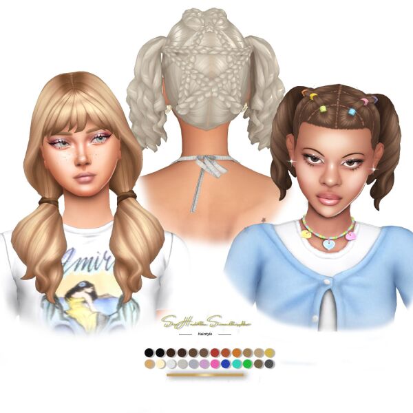 Damaris, Pentagram And Eloisa Hairstyle 1 Damaris, Pentagram And Eloisa Hairstyle Sims 4 CC