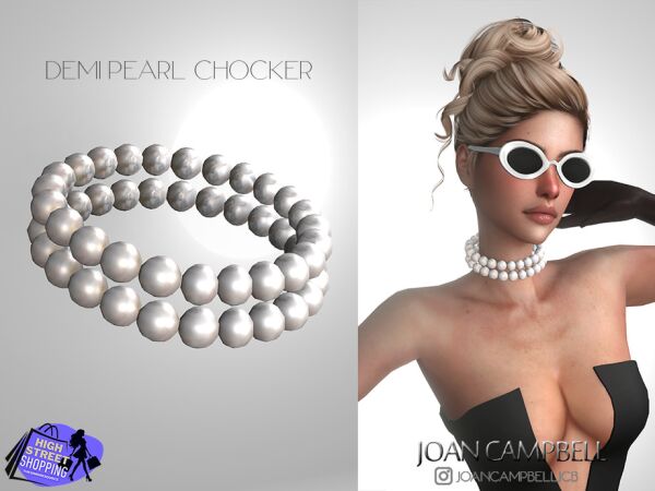Demi Pearl Chocker: Elegant Accessory for Sims 1 Demi Pearl Chocker: Elegant Accessory for Sims Sims 4 CC