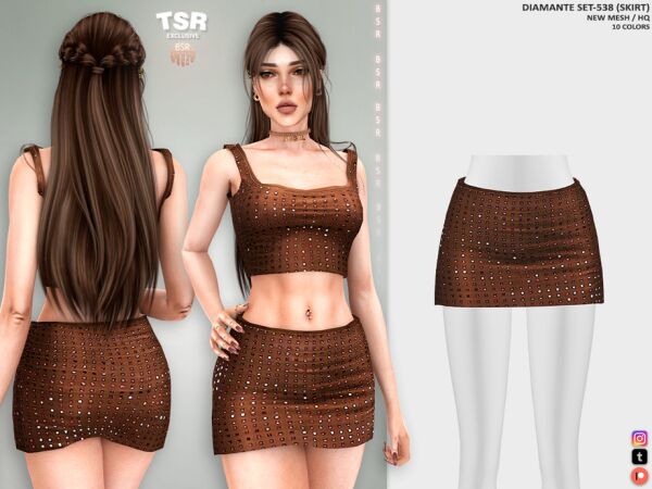 Diamante Skirt Set by Busra-Tr 1 Diamante Skirt Set by Busra-Tr Sims 4 CC