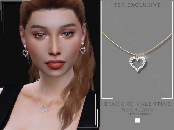 Stunning Diamond Valentine Necklace 1 Stunning Diamond Valentine Necklace Sims 4 CC