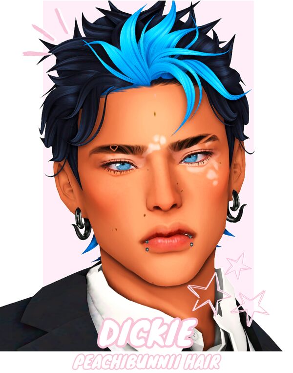 Dickie Hair by Peachibunnii 1 Dickie Hair by Peachibunnii Sims 4 CC