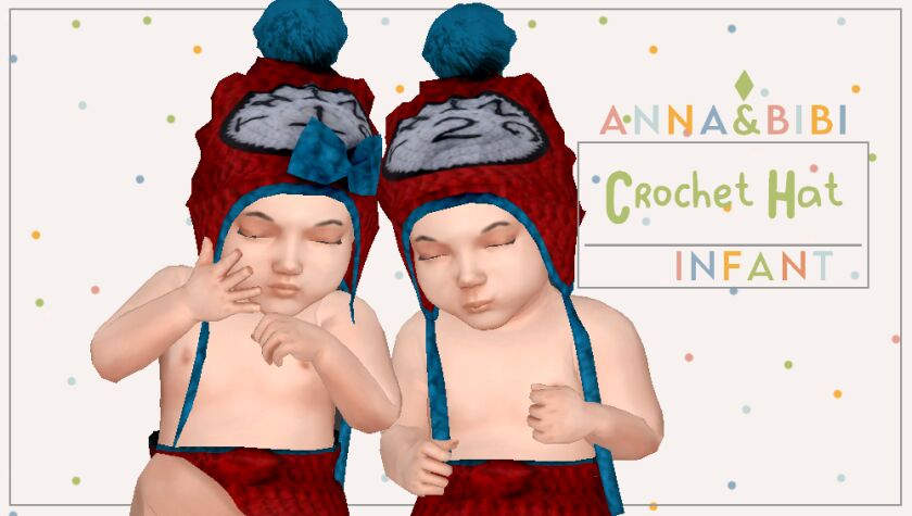 Cute Crochet Hat and Diaper Set for Infants 1 Cute Crochet Hat and Diaper Set for Infants Sims 4 CC