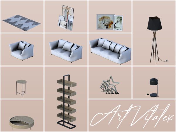 Edinburg Living Room 1 Edinburg Living Room Sims 4 CC