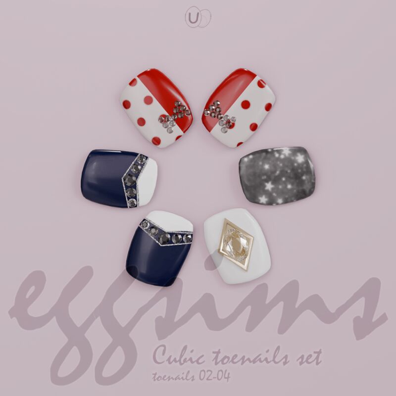 Cubic Toenail Set by EggSims 2 sims 4 cc eggsims cubic toenail set 2