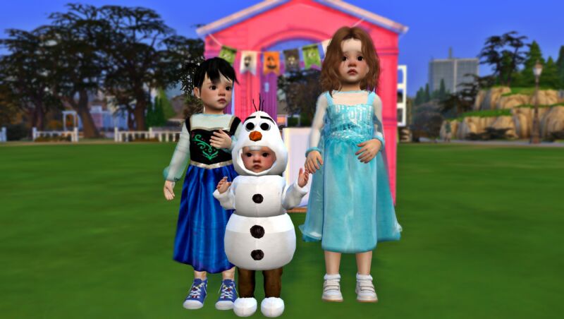 Elsa, Anna And Olaf Halloween 2024 2 sims 4 cc elsa anna and olaf halloween 2024 annabibi 2