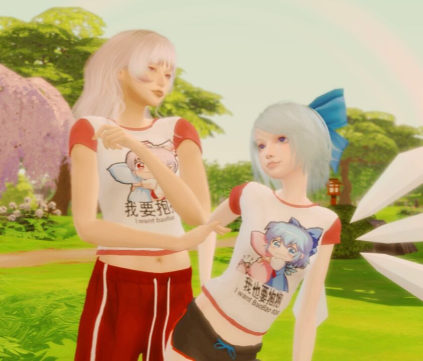 Emoting Mokou TEE - Recolor Collection 3 sims 4 cc emoting mokou tee recolour 2