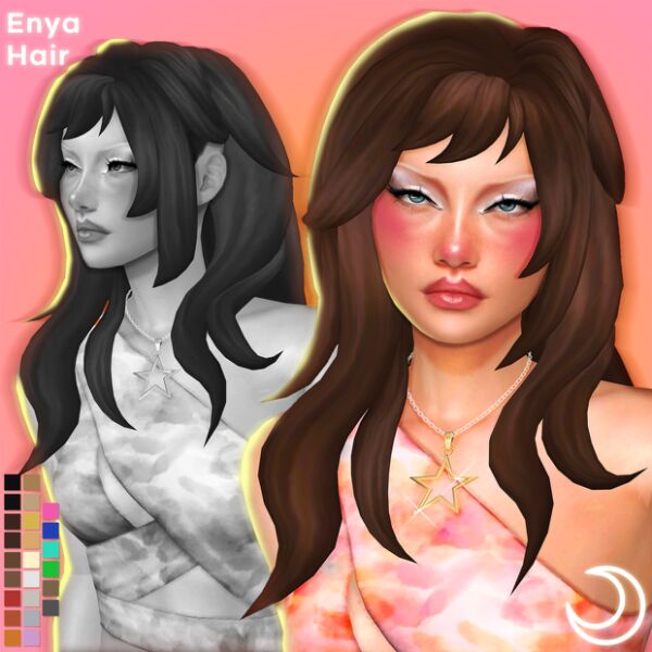 Enya Hair - Stylish and Versatile 1 Enya Hair – Stylish and Versatile Sims 4 CC