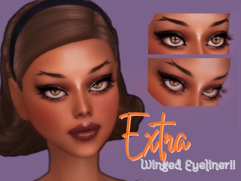 Extra Winged Eyeliner! 2 sims 4 cc extra winged eyeliner by cemelss 2