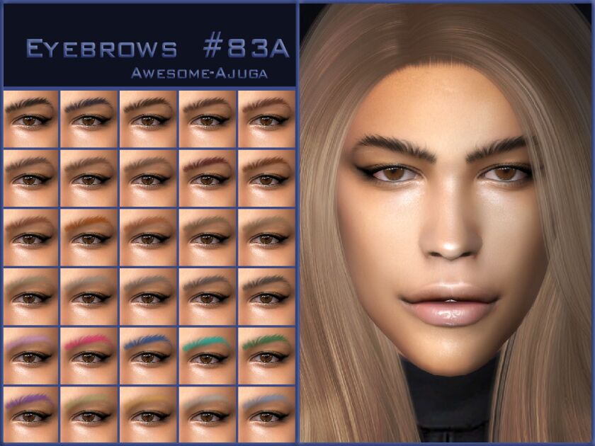 Updated Eyebrows #83A for Sims 1 Updated Eyebrows #83A for Sims Sims 4 CC