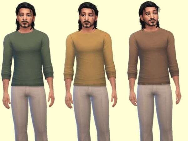 Stylish Fall Long Sleeve Shirt for Men Sims 4 CC