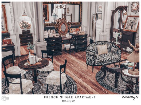 Charming French Single Apartment CC 1 Charming French Single Apartment CC Sims 4 CC